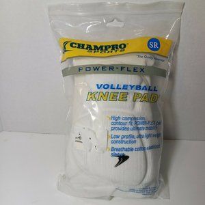 Champro Sports Power Flex Size SR Adult Volleyball Knee Pads White